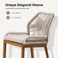 HOMLUX Outdoor Counter Stool with Teak Frame in Grey and Beige (Set of 2), , large