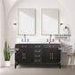 Lexora Home Laurel 60" Double Bathroom Vanity in Black Oak with White Carrara Marble Top and Rectangular Sinks, , large