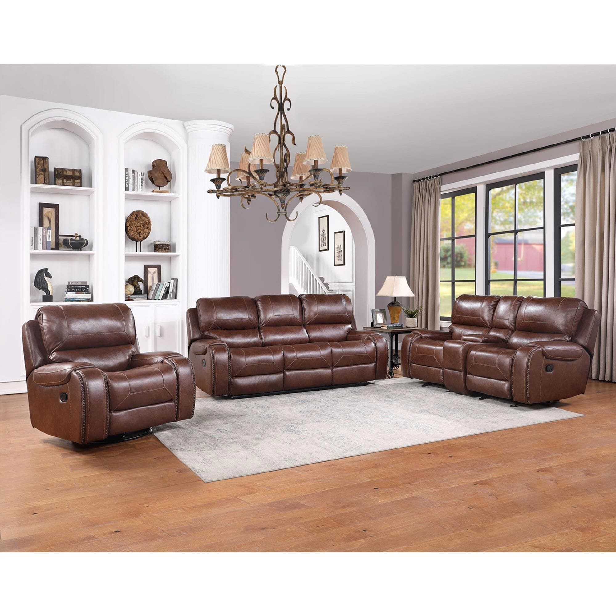 Crystal City Keily Manual Swivel Glider Recliner in Brown