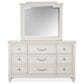 Nicolette Home Willowbrook 9-Drawer Dresser and Mirror in Egg Shell White, , large