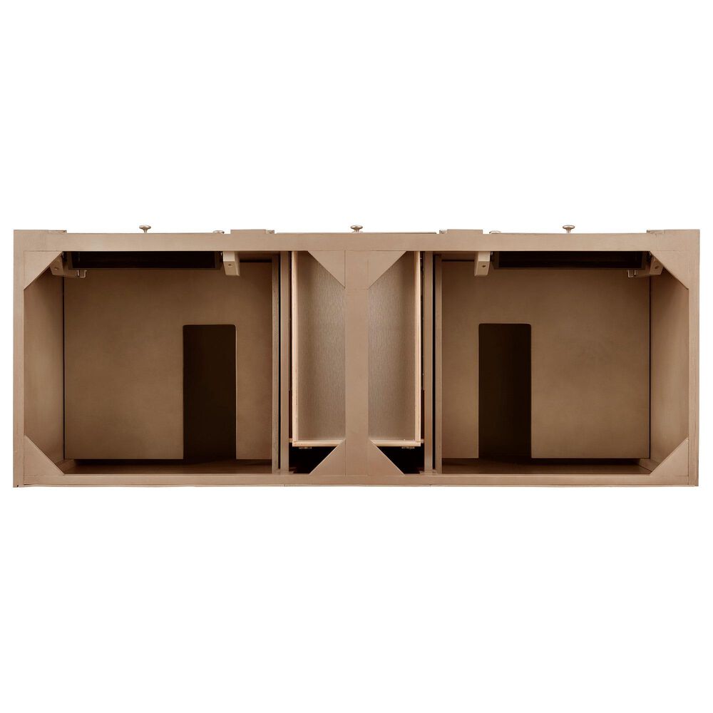 James Martin Vanities Bristol 60" Double Bathroom Vanity in Whitewashed Walnut with 3 cm Victorian Silver Quartz Top and Rectangular Sinks, , large