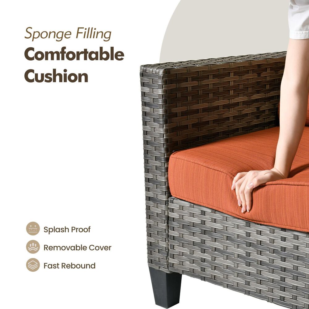 HOMLUX 6-Piece Patio Conversation Set in Orange, , large