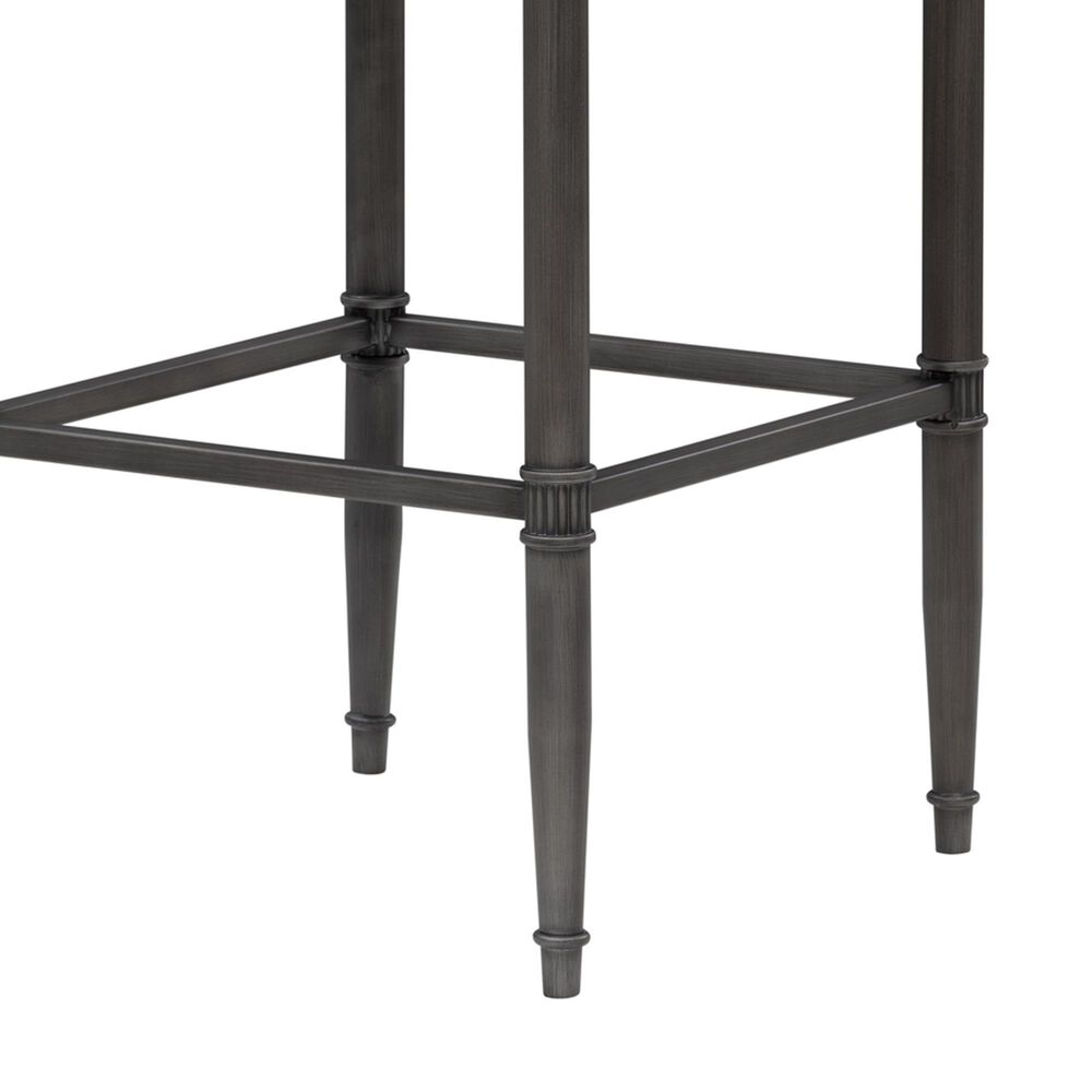 Armen Living Marvin Bar Height Stool with Night Life Blue Upholstery in Antique Pewter, , large
