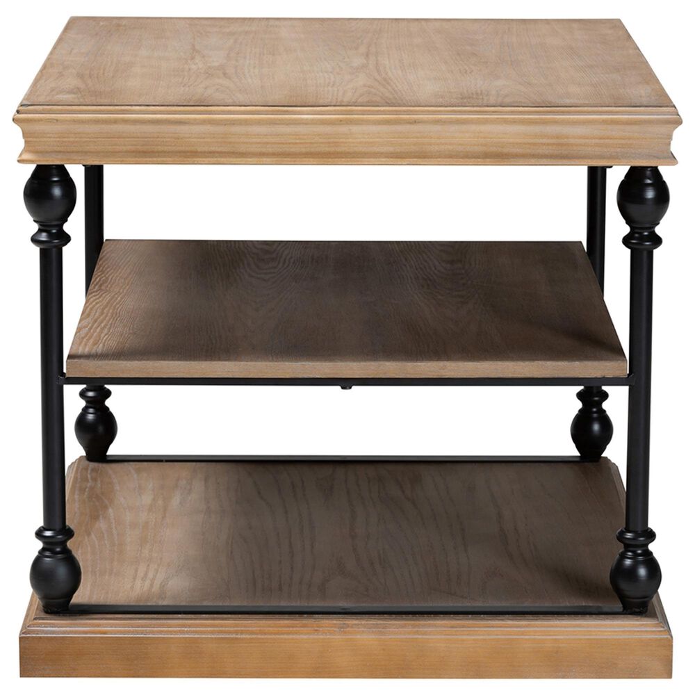 Baxton Studio Sebastian End Table in Greywashed and Black, , large