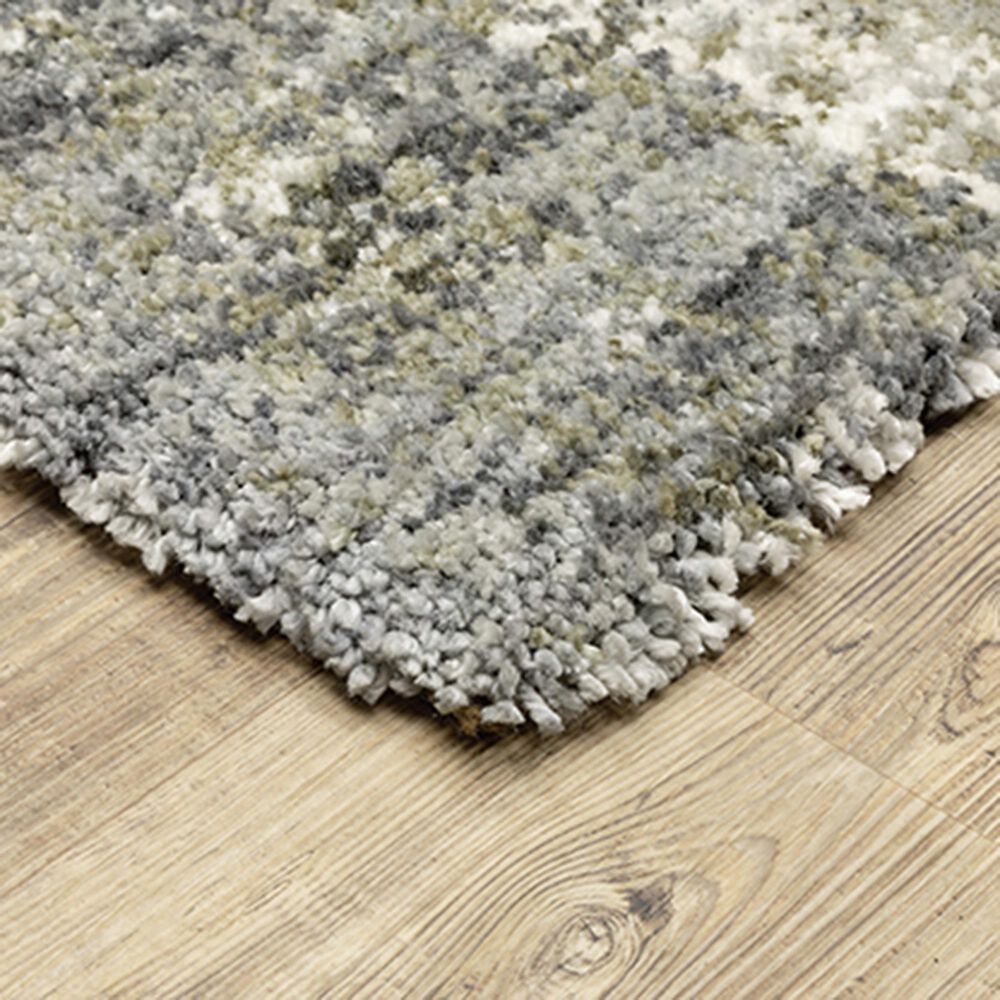 Oriental Weavers Aspen Distressed Shag 530J9 5&#39;3&quot; x 7&#39;6&quot; Gray and Ivory Area Rug, , large