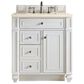 James Martin Vanities Bristol 30" Single Bathroom Vanity in Bright White with 3 cm Eternal Marfil Quartz Top and Rectangular Sink, , large