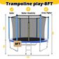 HOMLUX 8" Outdoor Trampoline Sports in Blue, , large