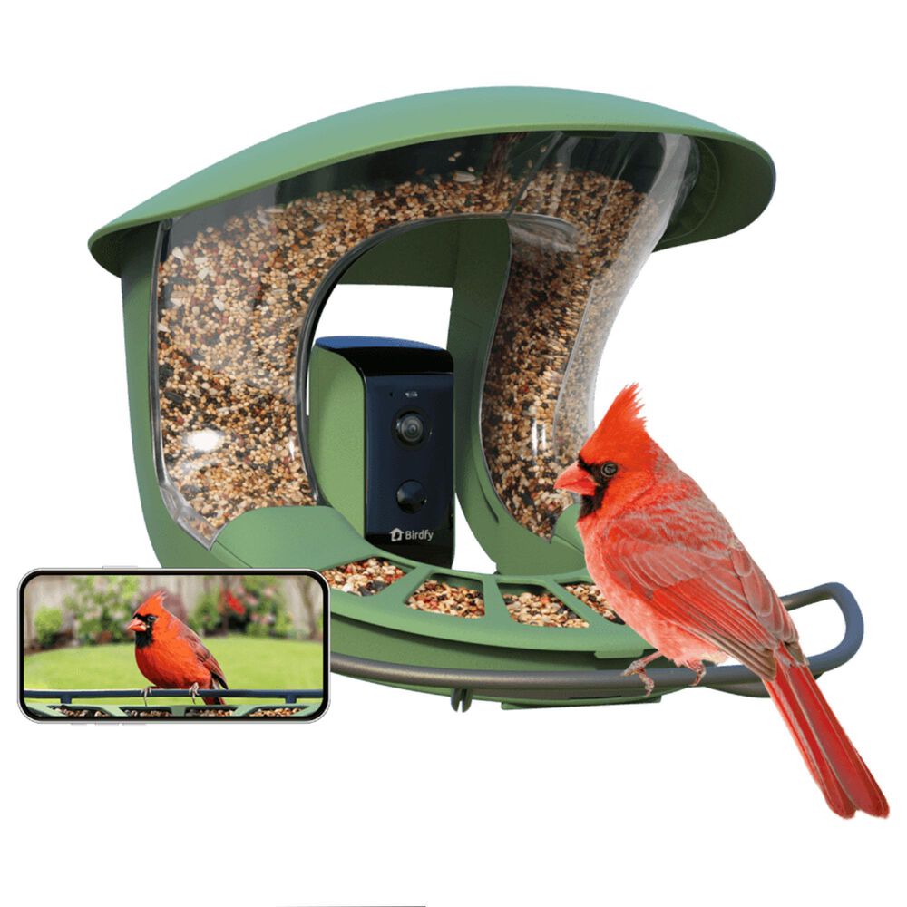 Birdfy Bird Feeder 2 with Smart Camera and Solar Panel in Green, , large