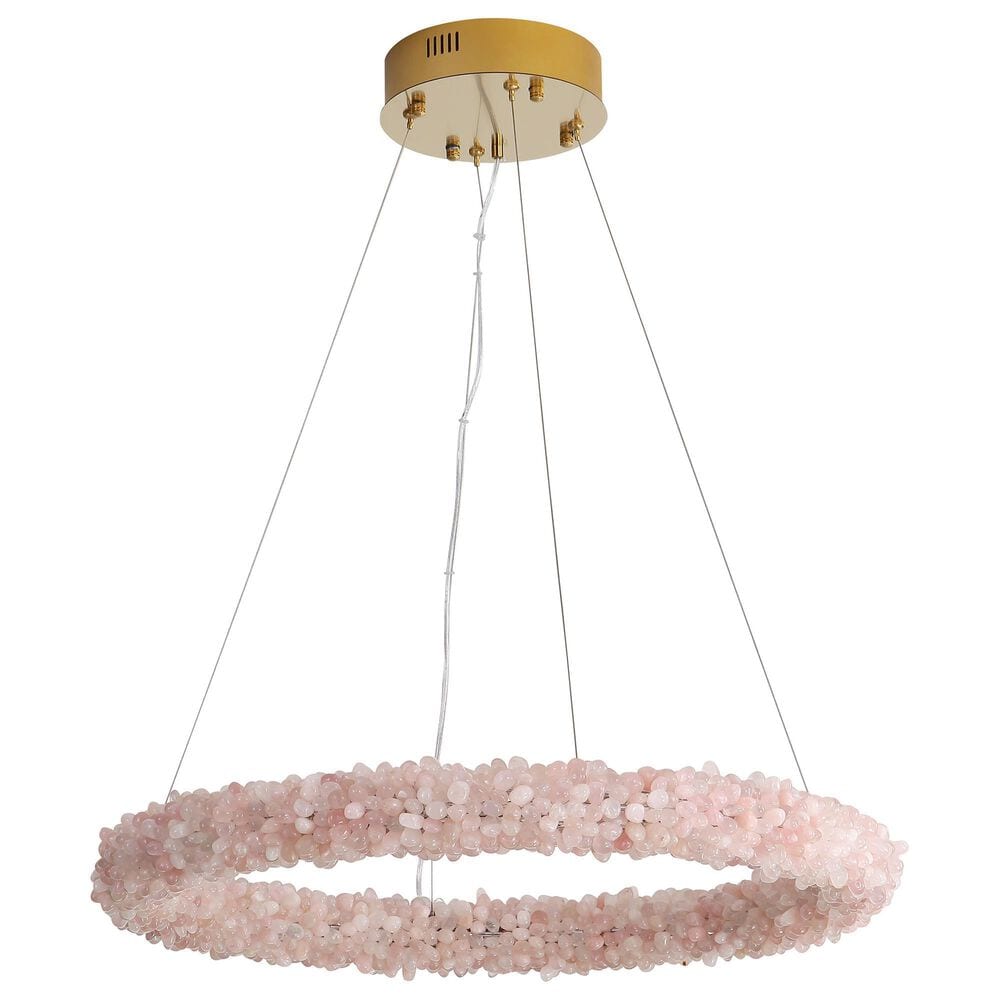Golden Lighting Corallo 30" 1-Light LED Chandelier with Coral Shade in Gold, , large
