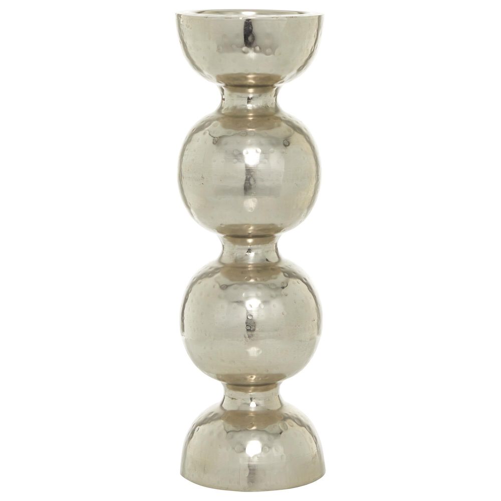 Maple and Jade Candlestick Holder in Metallic Silver, , large