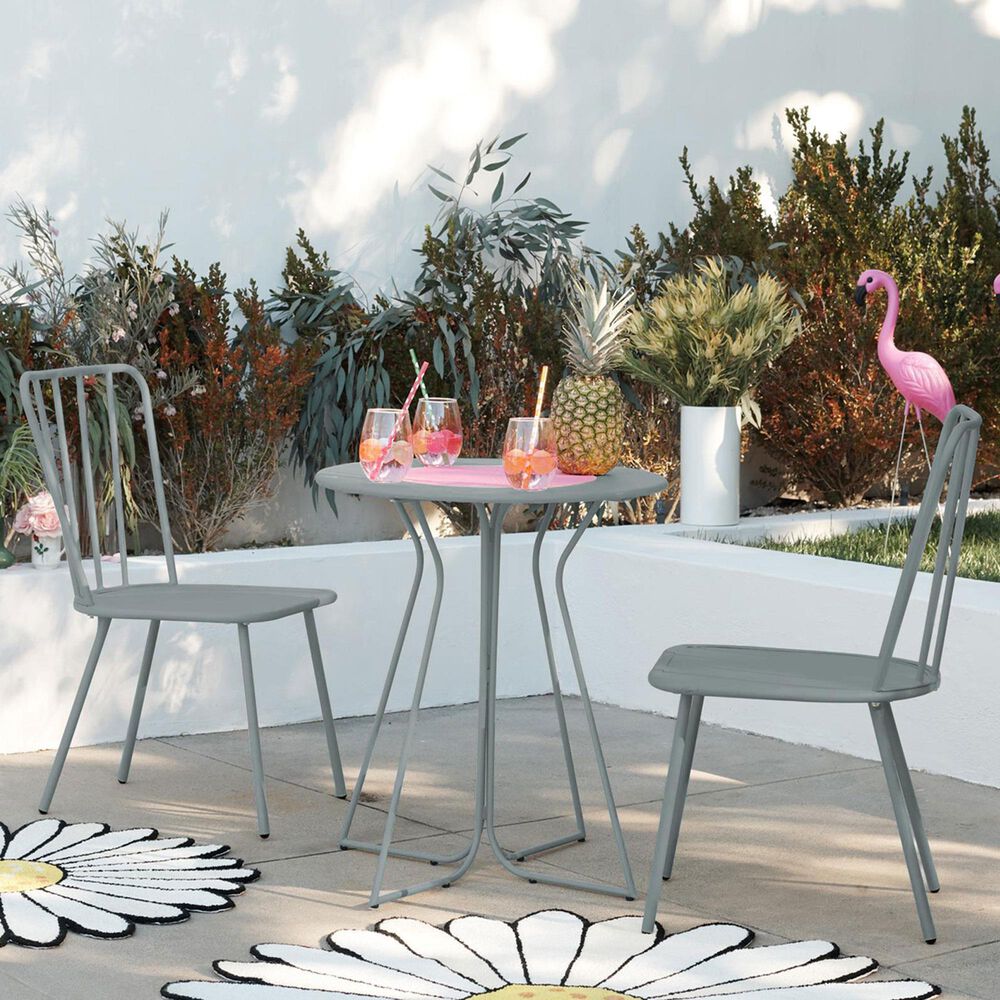 DHP Poolside Gossip 3-Piece Patio Bistro Set in Light Gray, , large