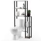 HOMLUX Turn-N-Tube 5-Shelf Toilet Space Saver in French Oak Grey and Black, , large