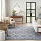 Nourison Easy Care 7" x 10" Denim Blue Indoor/Outdoor Area Rug, , large