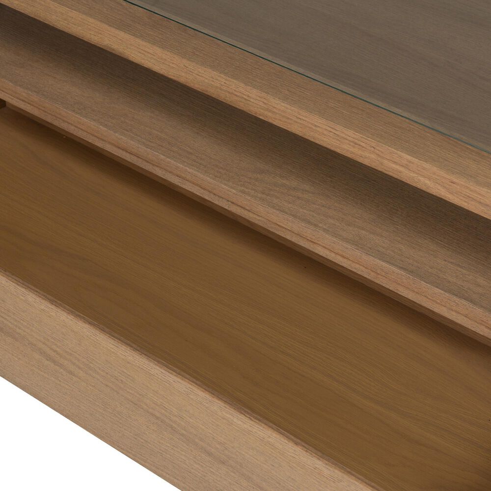 Four Hands Shiloh Coffee Table in Sandy Oak and Clear, , large