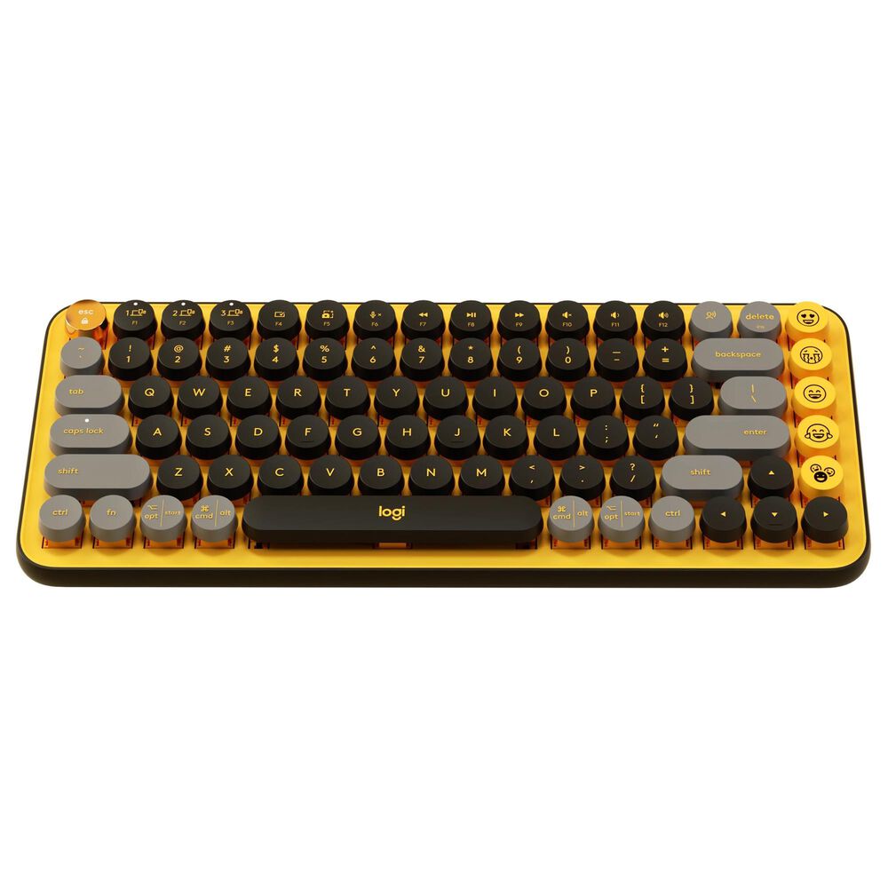 Logitech Pop Emoji Wireless Keyboard in Yellow, , large