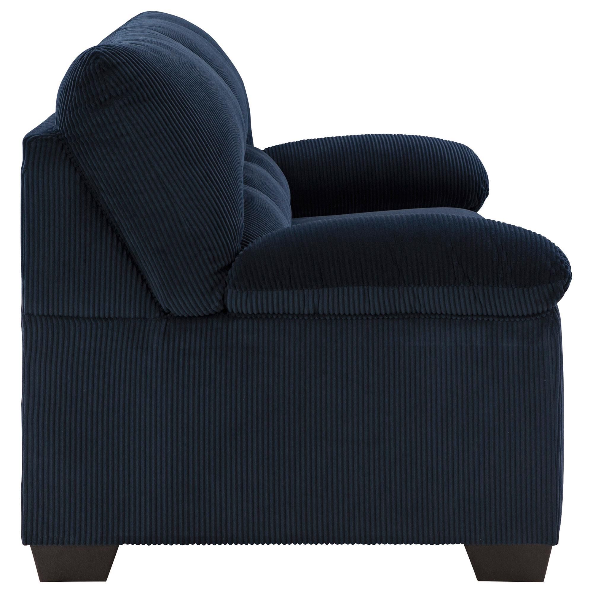 Ashley SimpleJoy Stationary Sofa in Navy