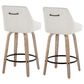 LumiSource Hannah Swivel Counter Stool with Cream Fabric Upholstery in Whitewashed and Black (Set of 2), , large