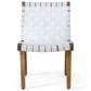 Hearth and Haven 3-Piece Outdoor Chat Set with Teak Slat-Top Side Table in White, , large