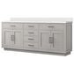 Lexora Home Abbey 80" Double Bathroom Vanity in White Oak with 2 cm White Quartz Top and Rectangular Sinks, , large