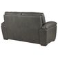 Superb Leather Leather Stationary Loveseat in Oslo Dark Grey, , large