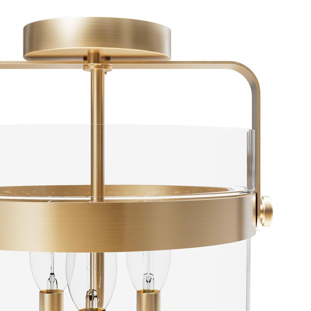 Hunter Karloff 3-Light Semi-Flush Mount in Alturas Gold, , large