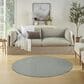 Nourison Courtyard Ivory and Aqua 5" Round Indoor/Outdoor Area Rug, , large