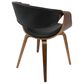 Lumisource Curvo Dining Chair in Black Faux Leather and Walnut Finish, , large