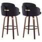 LumiSource Dahlia Swivel Counter Stool with Cream Velvet Upholstery in Walnut and Chrome (Set of 2), , large