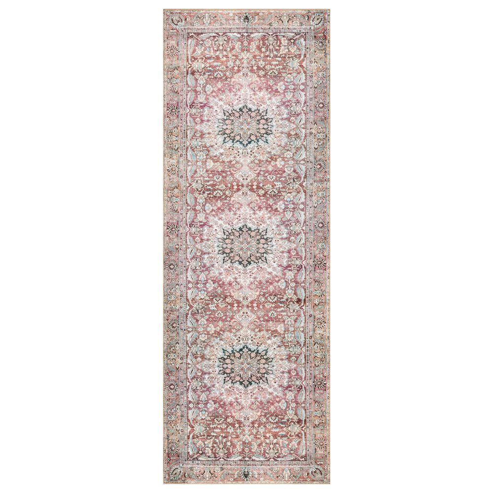 Loloi II Wynter WYN-05 2"6" x 9"6" Tomato/Teal Runner, , large