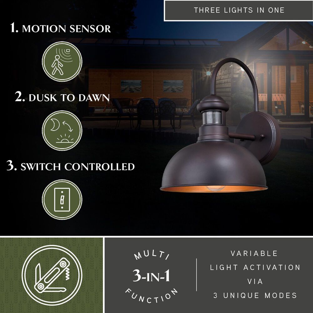 Vaxcel Franklin 1-Light Outdoor Wall Motion Sensor in Oil Burnished Bronze, , large