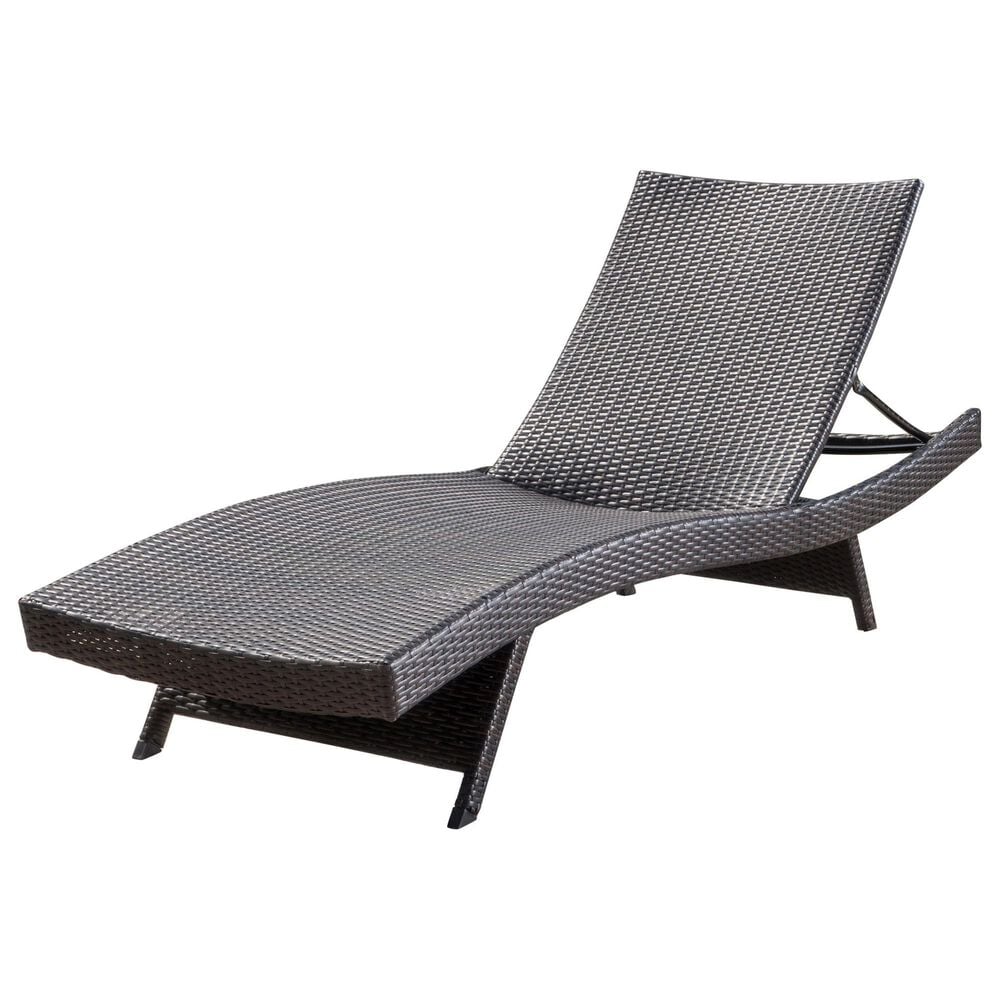 Hearth and Haven Salem PE Wicker Chaise Lounge in Multi Brown, , large