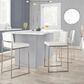 LumiSource Fuji 26" Counter Stool with White Upholstery in Stainless Steel (Set of 2), , large