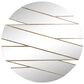 Flair Industries Round Wall Mirror in Ribboned Gold, , large