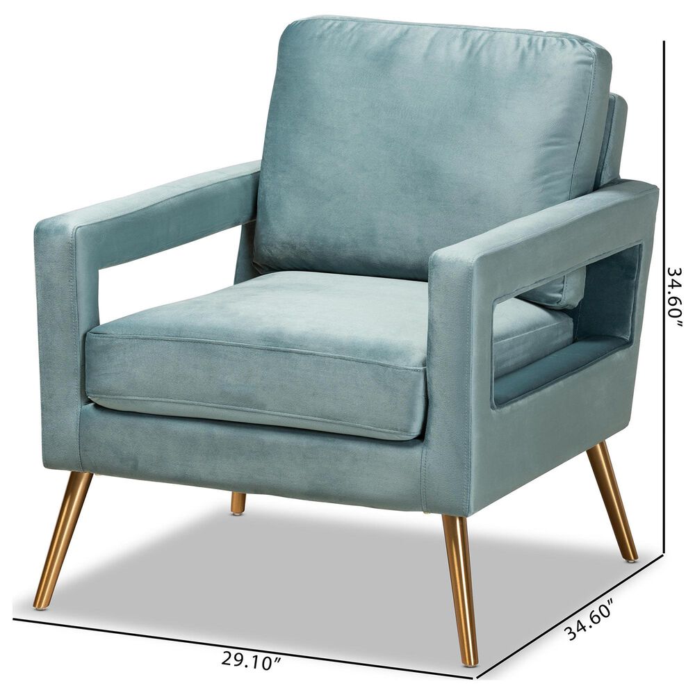 Baxton Studio Leland Arm Chair in Light Blue, , large