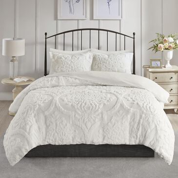 Hampton Park Viola 3-Piece Full/Queen Duvet Set in White, , large