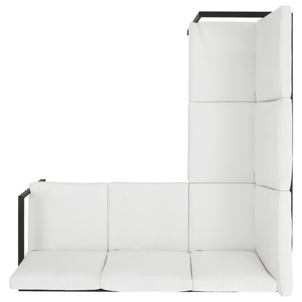 Linon Home Decor Holland 2-Piece Outdoor Sectional Sofa with White Upholstery in Black, , large