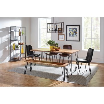 Pacific Landing Murphy Dining Bench in Natural Acacia and Gunmetal, , large