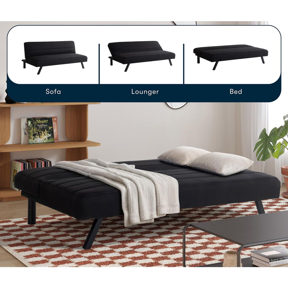 Lifestyle Solutions Dakota Convertible Sofa in Black, , large