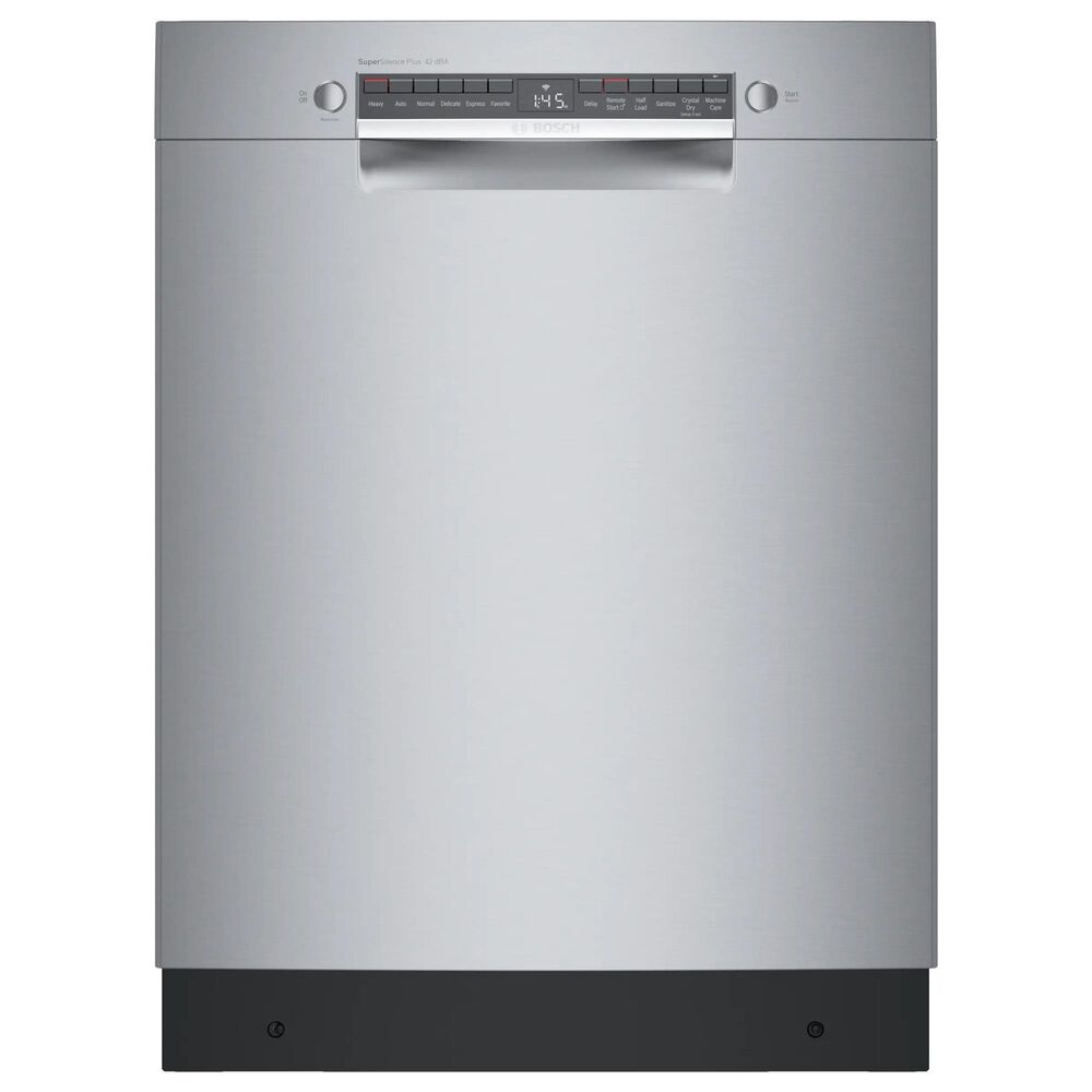 Bosch 800 Series 24" Front Control Recessed Handle Dishwasher in Stainless Steel, , large
