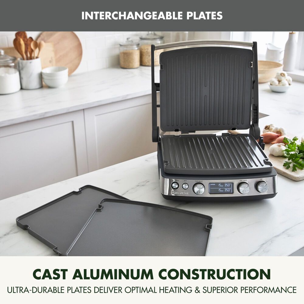 Green Pan Elite 14" Contact Grill and Griddle in Graphite, , large