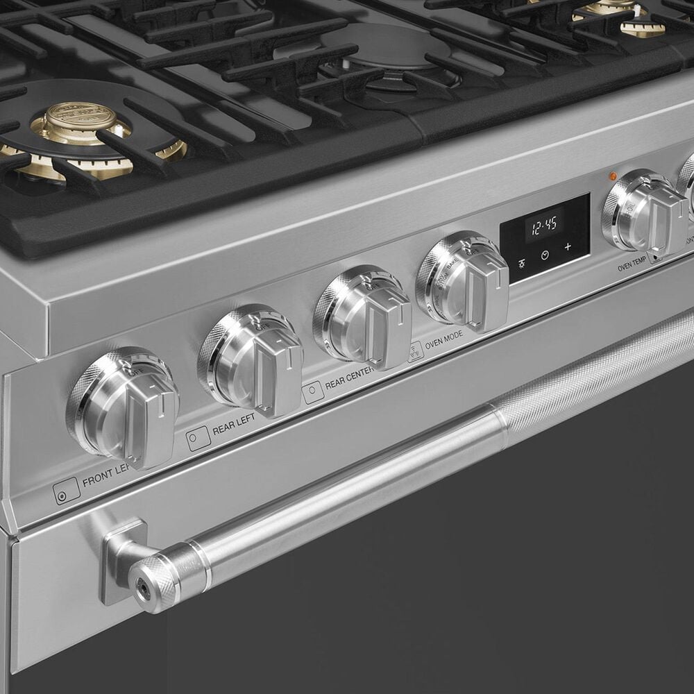 SMEG 4.45 Cu. Ft. Freestanding Dual Fuel Range in Stainless Steel, , large