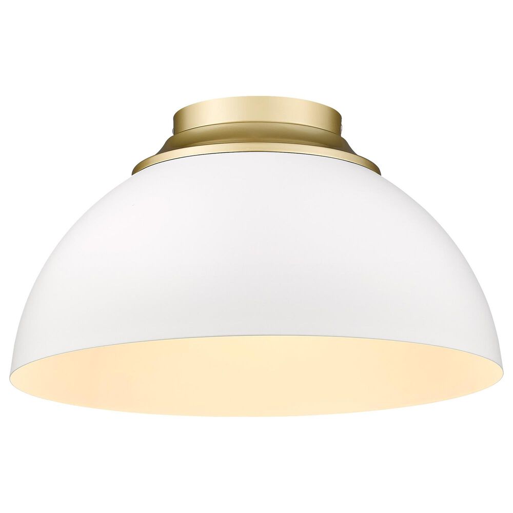 Golden Lighting Zoey Flush Mount in White and Gold, , large