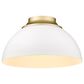 Golden Lighting Zoey Flush Mount in White and Gold, , large