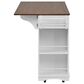 HOMLUX 54" Mobile Kitchen Island with Glass Door Storage in Walnut and White, , large