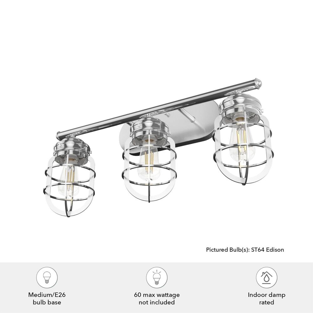 Hunter Starklake 3-Light Vanity in Chrome, , large