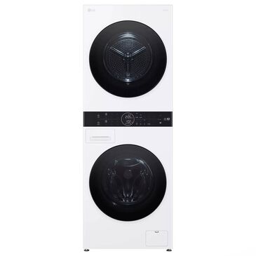 LG 2.4 Cu. Ft. Front Load Washer and 4.2 Cu. Ft. Electric Dryer Stack Laundry in White, , large