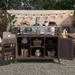 HOMLUX 50" Outdoor Kitchen Island in Dark Brown and Stainless Steel, , large