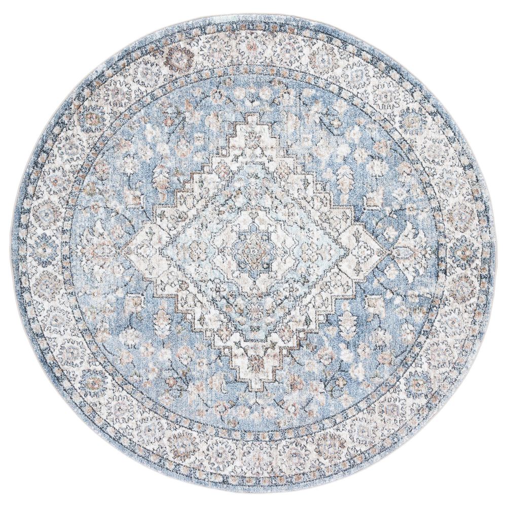 Safavieh Jasmine 5"3" Round Blue and Grey Area Rug, , large