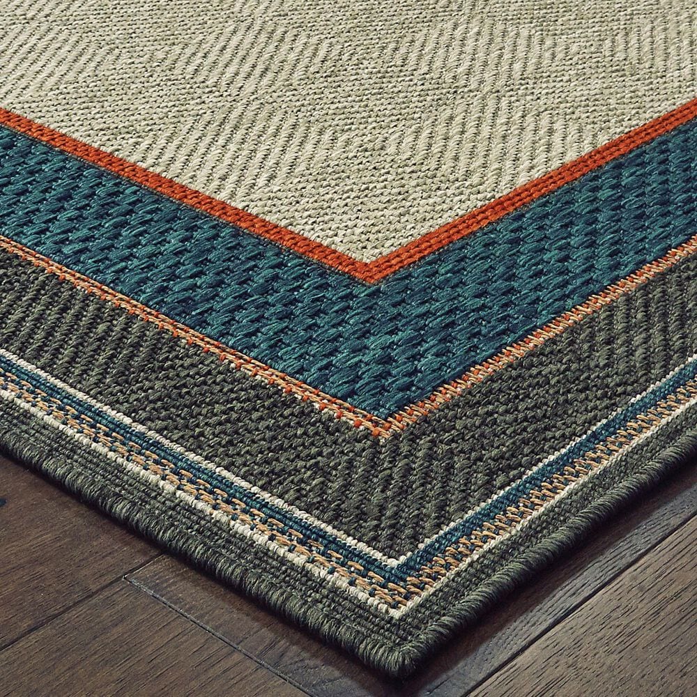 Oriental Weavers Latitude Grey 1'10" x 7'6" Indoor/Outdoor Runner, , large