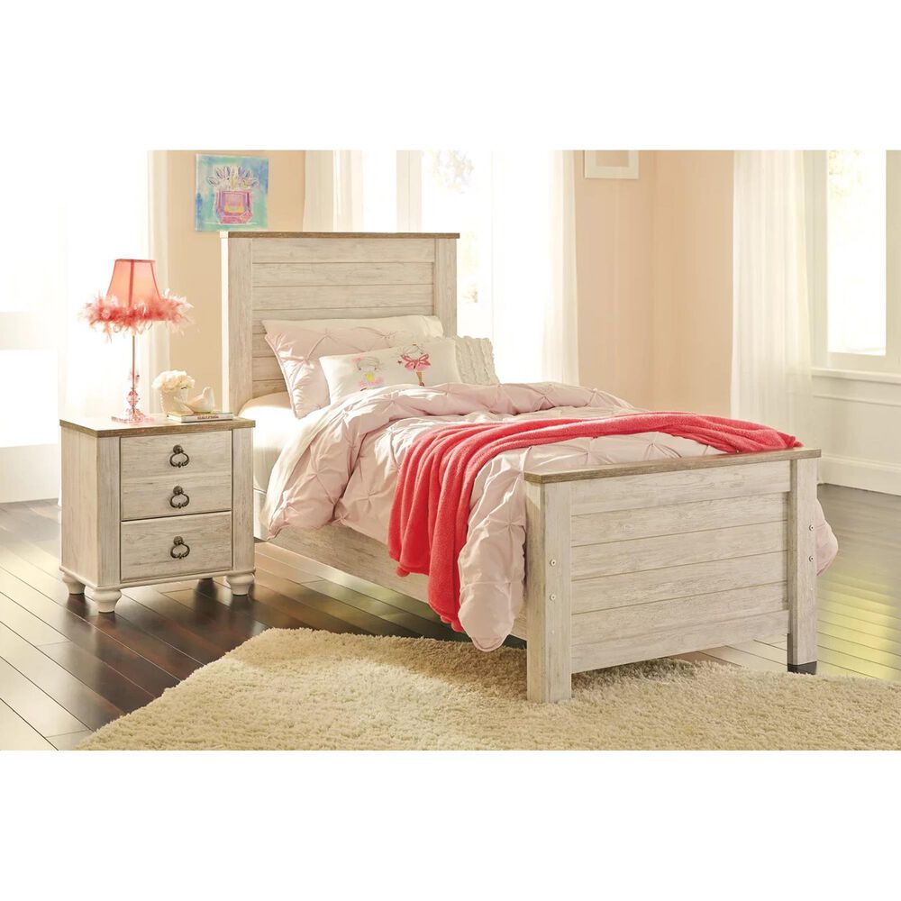 Ashley Willowton Twin Panel Bed in Whitewash, , large